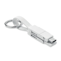 GiftRetail MO6820 - KEY C Multi-Function Key Ring with 4-in-1 Charging Cable