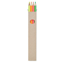 BOWY Eco-Friendly Set of 4 Highlighter Pencils in Box - GiftRetail MO6836