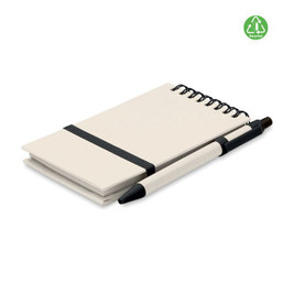 GiftRetail MO6837 - MITO SET Eco-Friendly A6 Notebook and Pen Set from Recycled Milk Cartons