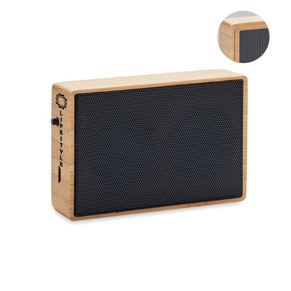 GiftRetail MO6838 - SOLAE Eco-Friendly Bamboo Solar Wireless Speaker