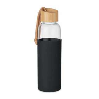 CHAI Eco-Friendly 500ml Glass Bottle with Bamboo Lid - GiftRetail MO6845