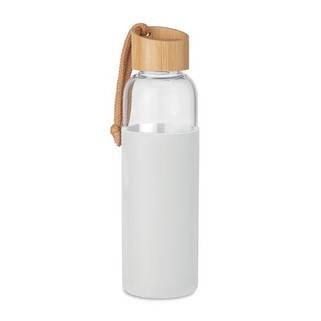 CHAI Eco-Friendly 500ml Glass Bottle with Bamboo Lid - GiftRetail MO6845