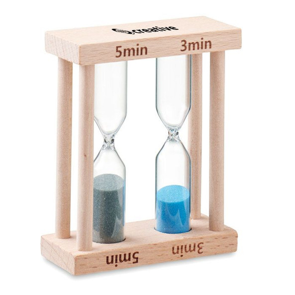 GiftRetail MO6852 - BI Elegant Wooden Sand Timer Set-3 & 5 Minutes