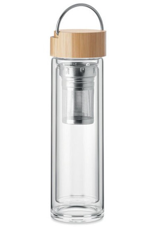BATAMI Eco-Friendly Double Wall Glass Bottle with Tea Infuser - GiftRetail MO6854