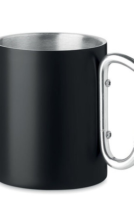TRUMBA 300ml Stainless Steel Mug with Carabiner Handle - GiftRetail MO6873