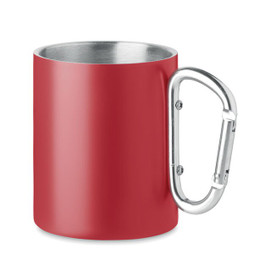 GiftRetail MO6873 - TRUMBA 300ml Stainless Steel Mug with Carabiner Handle