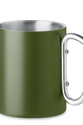 TRUMBA 300ml Stainless Steel Mug with Carabiner Handle - GiftRetail MO6873