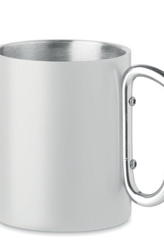 AROM Vintage Stainless Steel Mug with Carabiner Handle - GiftRetail MO6918