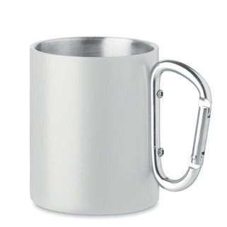 AROM Vintage Stainless Steel Mug with Carabiner Handle - GiftRetail MO6918