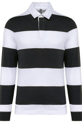 Kariban K285 - Unisex long-sleeved striped polo shirt