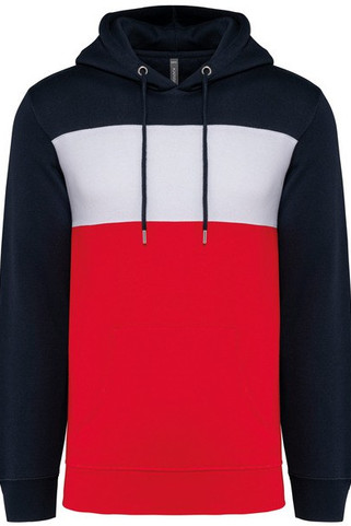 Kariban K4016 - Sweat-shirt tricolore à capuche unisexe