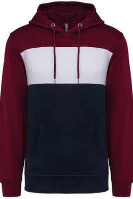 Kariban K4016 - Driekleurige unisex sweater met capuchon