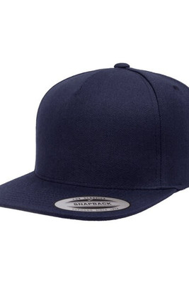 Yupoong YP5089 - Adult 5-Panel Structured Flat Visor Classic Snapback Cap