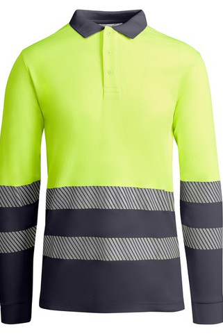 Roly HV9319 - ATRIO LS Funktions Langarm-Poloshirt mit hoher Sichtbarkeit