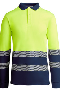 Roly HV9319 - ATRIO LS Technical high-visibility long-sleeve polo shirt 