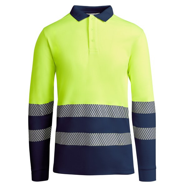 Roly HV9319 - ATRIO LS Technical high-visibility long-sleeve polo shirt