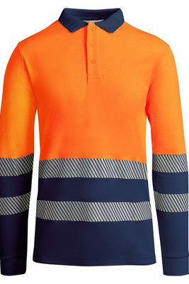 Roly HV9319 - ATRIO LS Technical high-visibility long-sleeve polo shirt 