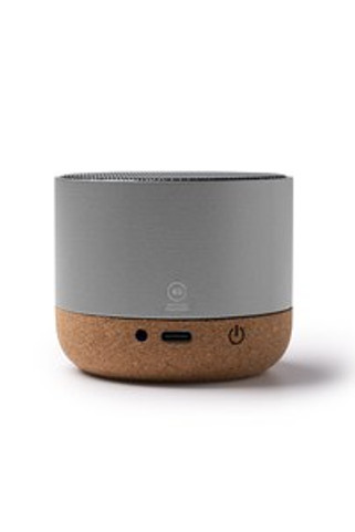 VOXEL Enceinte sans fil fabriqué à partir daluminium recyclé et dune base en liège - EgotierPro BS1061