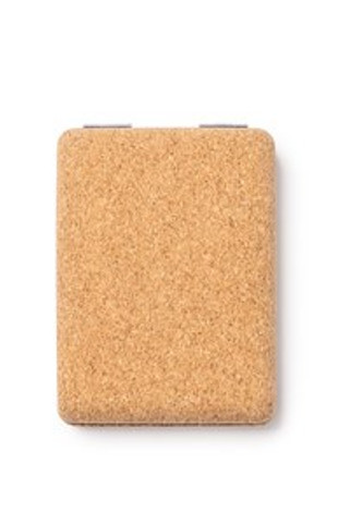 SANTIS Pocket Folding Mirror; Cork & Chrome - EgotierPro ES1143