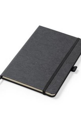 KORUM A5 notebook with hard covers in recycled leather - EgotierPro NB7974