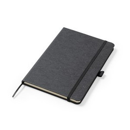 KORUM A5 notebook with hard covers in recycled leather - EgotierPro NB7974