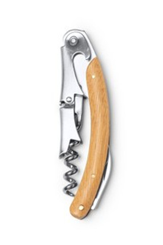 RICAL Stainless Steel Corkscrew w/ Bamboo Handle - EgotierPro SC1189