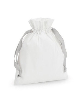 Westford mill W121 - Brushed Cotton Gift Bag with Ribbon Drawstring