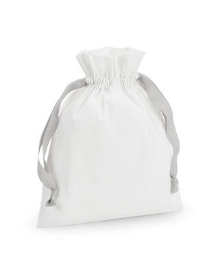 Westford mill W121 - Brushed Cotton Gift Bag with Ribbon Drawstring