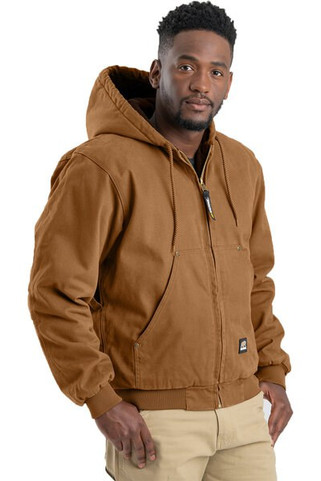Berne HJ375 - Mens Highland Washed Cotton Duck Hooded Jacket