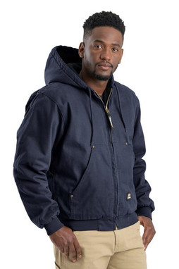 Berne HJ375 - Mens Highland Washed Cotton Duck Hooded Jacket