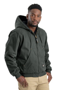 Berne HJ375 - Mens Highland Washed Cotton Duck Hooded Jacket