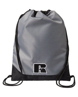 Russell Athletic UB84UCS - Textured Poly Rope Cinch Backpack with Embroidered Patch