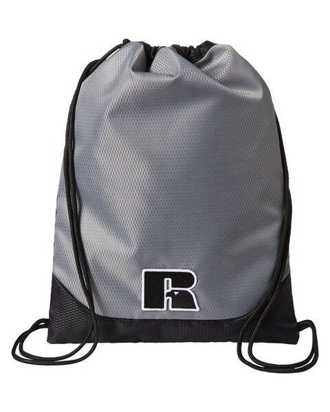 Russell Athletic UB84UCS - Textured Poly Rope Cinch Backpack with Embroidered Patch