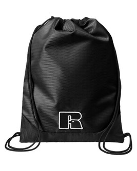 Russell Athletic UB84UCS - Textured Poly Rope Cinch Backpack with Embroidered Patch