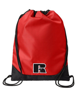 Russell Athletic UB84UCS - Textured Poly Rope Cinch Backpack with Embroidered Patch