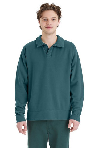 ComfortWash by Hanes GDH490 - Unisex Garment Dye Polo Collar Sweatshirt