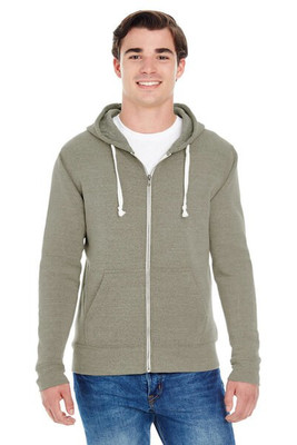 J. America JA8872 - Adult Triblend Full-Zip Fleece Hooded Sweatshirt