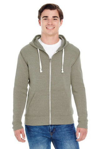 J. America JA8872 - Adult Triblend Full-Zip Fleece Hooded Sweatshirt