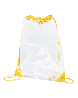 BAGedge BE253 - Clear PVC Drawstring Backpack with Contrasting Straps