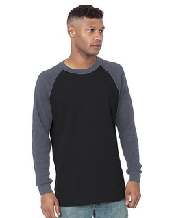Bayside 8211 - Mens Heavyweight Waffle Knit Thermal Raglan