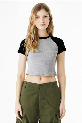 Bella+Canvas 1201 - Ladies Micro Ribbed Raglan Baby Tee