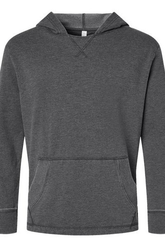 LAT 6936 - Adult Vintage Wash Fleece Hooded Sweatshirt
