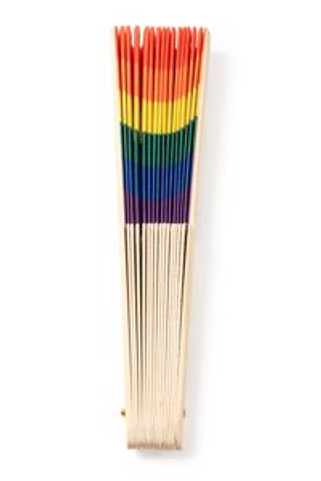Stamina FN3114 - KEROS Hand fan with wooden ribs and multicolour fabric