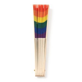 Stamina FN3114 - KEROS Hand fan with wooden ribs and multicolour fabric
