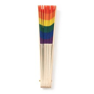 Stamina FN3114 - KEROS Hand fan with wooden ribs and multicolour fabric