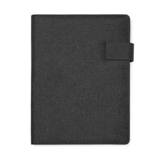 SAMAR Dossier multi-usage A4 en tissu chiné RPET 600D avec fermoir aimanté - EgotierPro FO7984