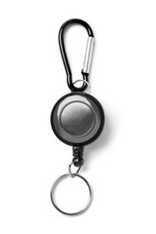 DOKI Rollerclip keyring with carabiner and retractable ring - EgotierPro KO4209