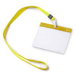 POMEL Lanyard with matching carabiner and PVC badge holder - EgotierPro LY7045