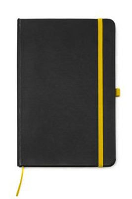 PIANA A5 notebook with hard covers in black PU - EgotierPro NB7987
