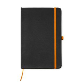 PIANA A5 notebook with hard covers in black PU - EgotierPro NB7987